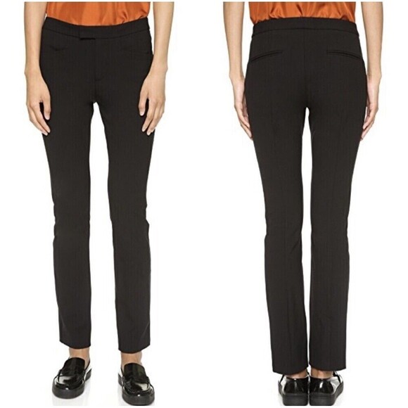 Rag & Bone Womens Black Sullivan Straight Leg Trouser Pants Dark Wash Size 0